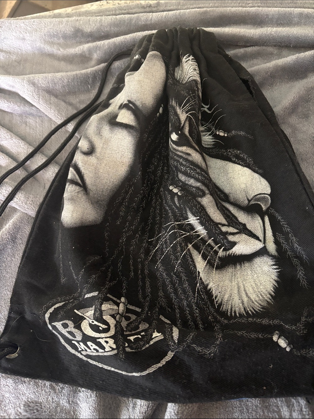 Black Lion & Woman Wall Hanging Tapestry - Unbranded
